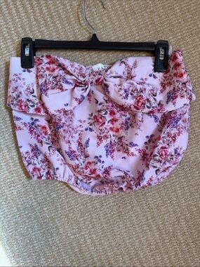 Cami NYC Pink Floral Bandeau with Front Bow